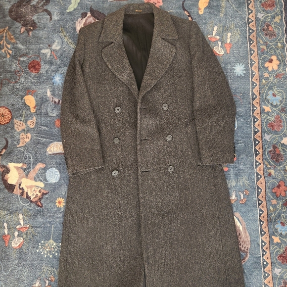 London Fog Other - London Fog Men's Double-Breasted Wool Overcoat - Dark Gray - MiUSA